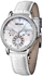 MEGIR 2716 Women Diamond Dress Gold Watches Flower Style Chronograph Luminous Waterproof Leather Fashion Quartz Watch Student Wristwatch Ladies Hours-White