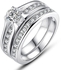 Masaty TX-025SF1 White Gold Plated Jewelry Double Ring 8US For Women