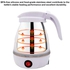Silicone Travel Foldable Water Heater Jug Collapsible Mini Portable Electric Kettle White