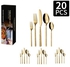 20 Piece Luxury Silverware Kitchen Cutlery Set, Premium Cutlery Set with Serving Knives Spoons Forks