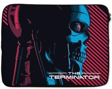 حافظة واقية مزينة بطبعة جمجمة روبوت من فيلم "The Terminator" للابتوب مقاس 12 بوصة أزرق/ وردي/ أبيض