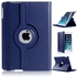 360 degree rotating dark blue stand leather cover case for apple ipad 2 ipad 3 ipad 4.
