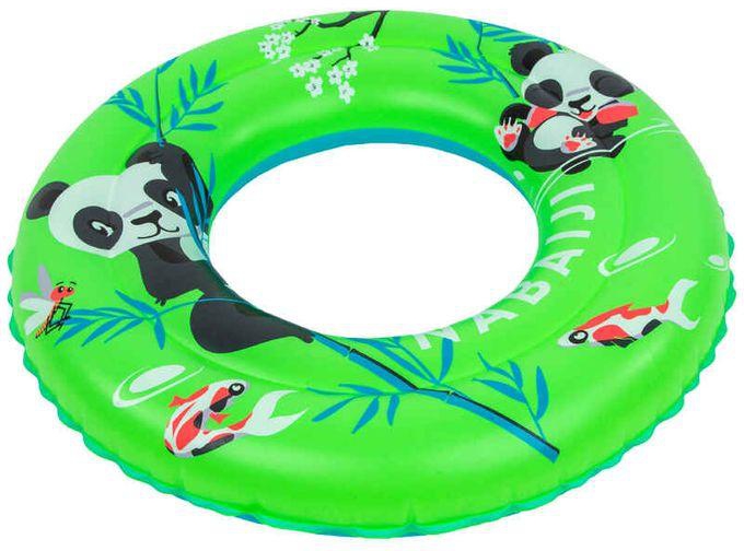 Nabaiji Swimming Inflatable 51 Cm Pool Ring For Kids Aged 3-6 - Green "Pandas" Print