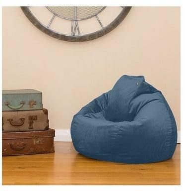 Velvet Decorative Bean Bag Blue 90x70x90cm