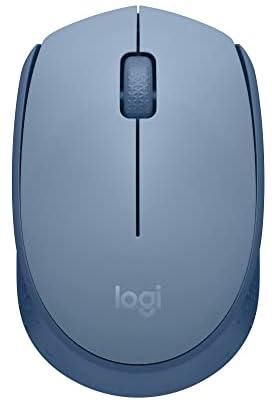 Logitech M171 Wireless Mouse for PC, Mac, Laptop, 2.4 GHz with USB Mini Receiver, Optical Tracking, 12-Months Battery Life, Ambidextrous - Blue Grey