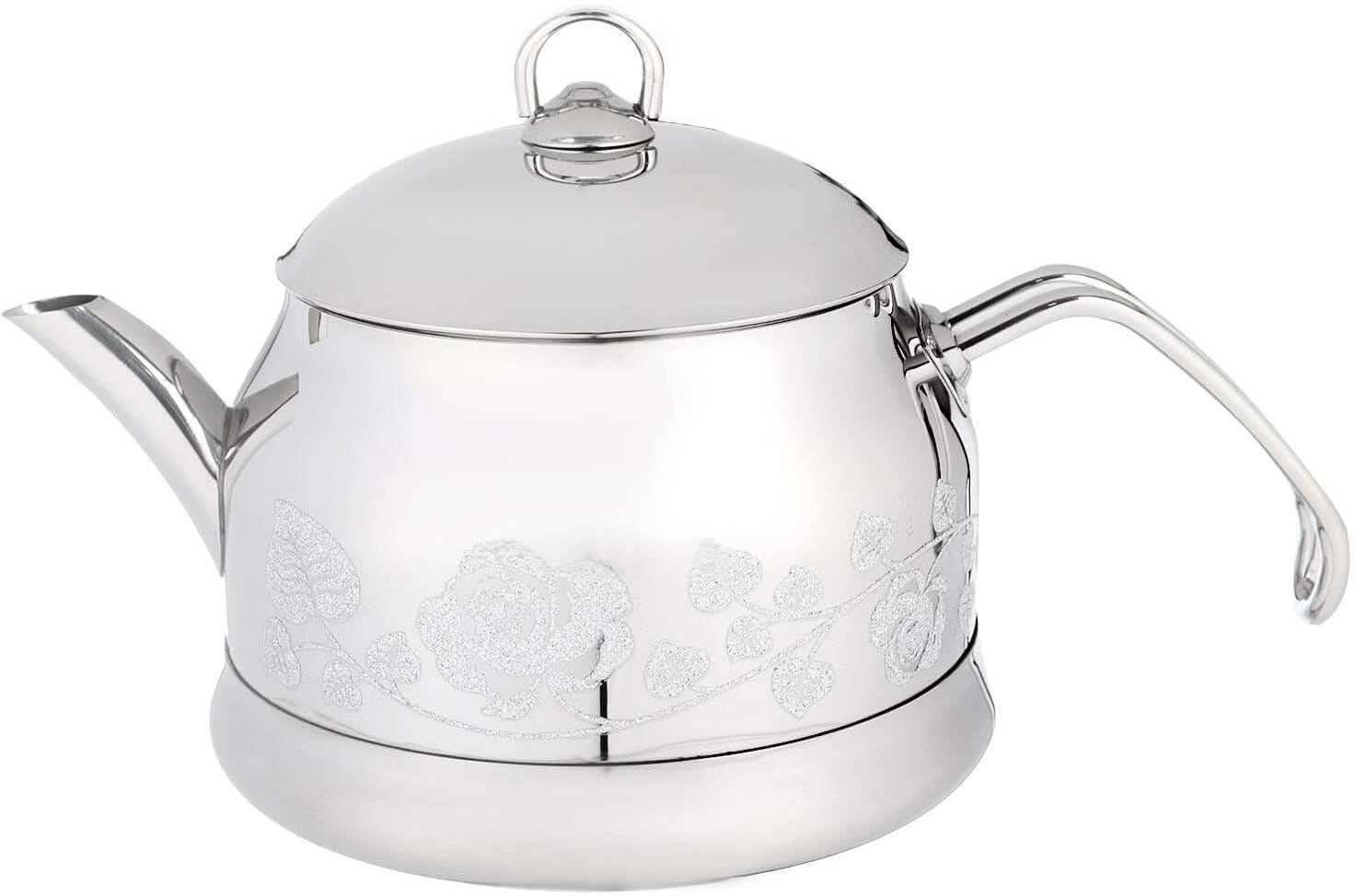 Get EL ANDALOS Stainless Steel Tea Pot, 2 Liter - Silver with best offers | Raneen.com