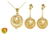 VP Jewels Women's 18K Gold Plated Swirled Circles Design Jewelry Set, 2 Pieces