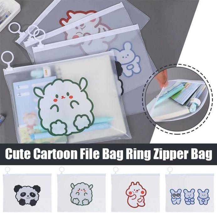 2 Cute Transparent Plastic Bag With Zipper