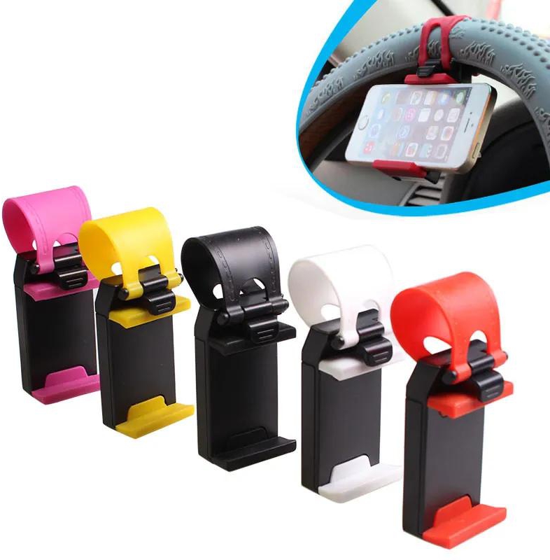 Universal Car Steering Wheel Mobile Phone Holder Mount Buckle Socket Holder