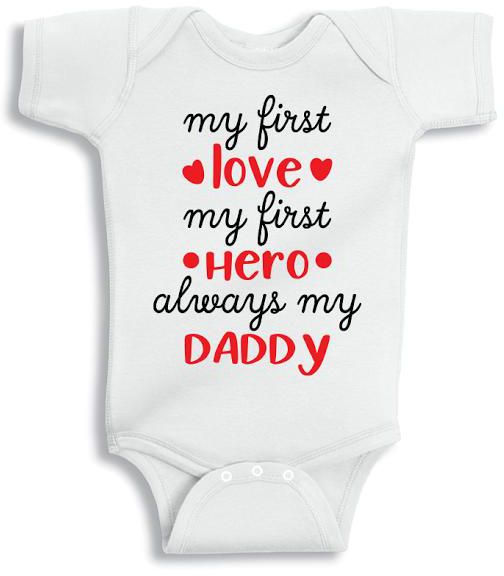 Twinkle Hands First love first hero daddy Baby Onesie, Bodysuit, Romper- Babystore.ae