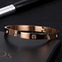 [3 Colors Bangle Bracelet] Stylish Titanium Gold Plated Stainless Steel Bangle Bracelet Love Bracelets Fashion Gift for Women Wife Girl Friend, Birthday Jewelry Gifts for Her, Diameter 58mm/2.28''