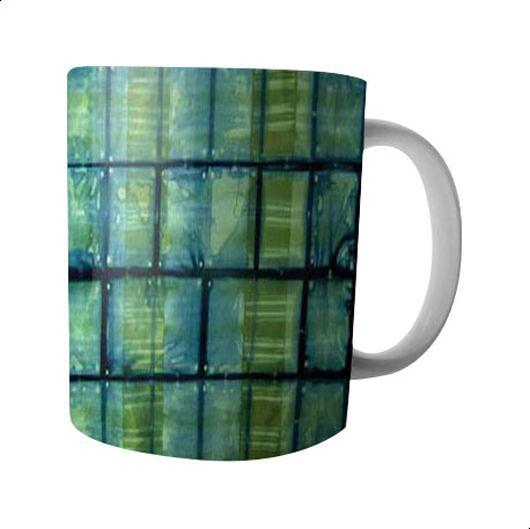 Windowpane Printed Ceramic Mug - Multi Color