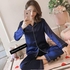 Fashion 2 Piece Silk Pajama Set Sleepwear/ Lounge Wear-Blue