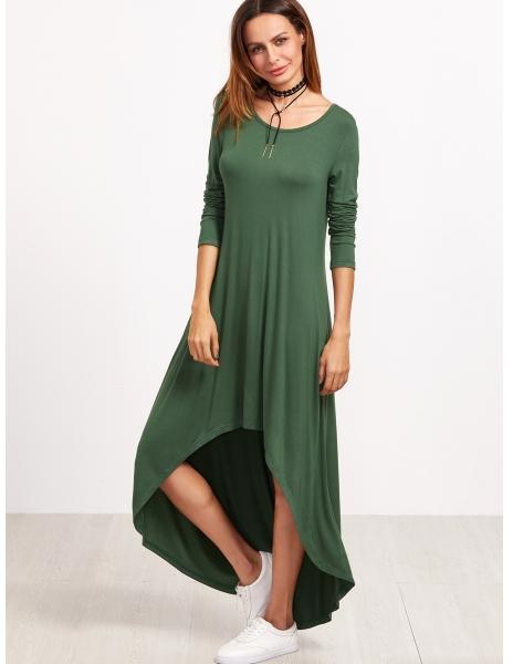 فستان أخضر سادة