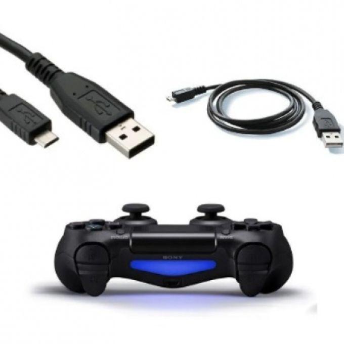 كابل USB ذكر إلى مايكرو ذكر 1.5 متر أسود لجهاز بلاي ستيشن 4 PS4