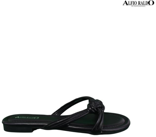 Alfio Raldo di Classe Open Toe Thin Knotted Straps Sandals (Black)