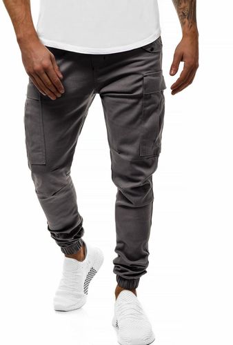 Men's Straight Pants High Waist Solid Color Drawstring Slim Trousers