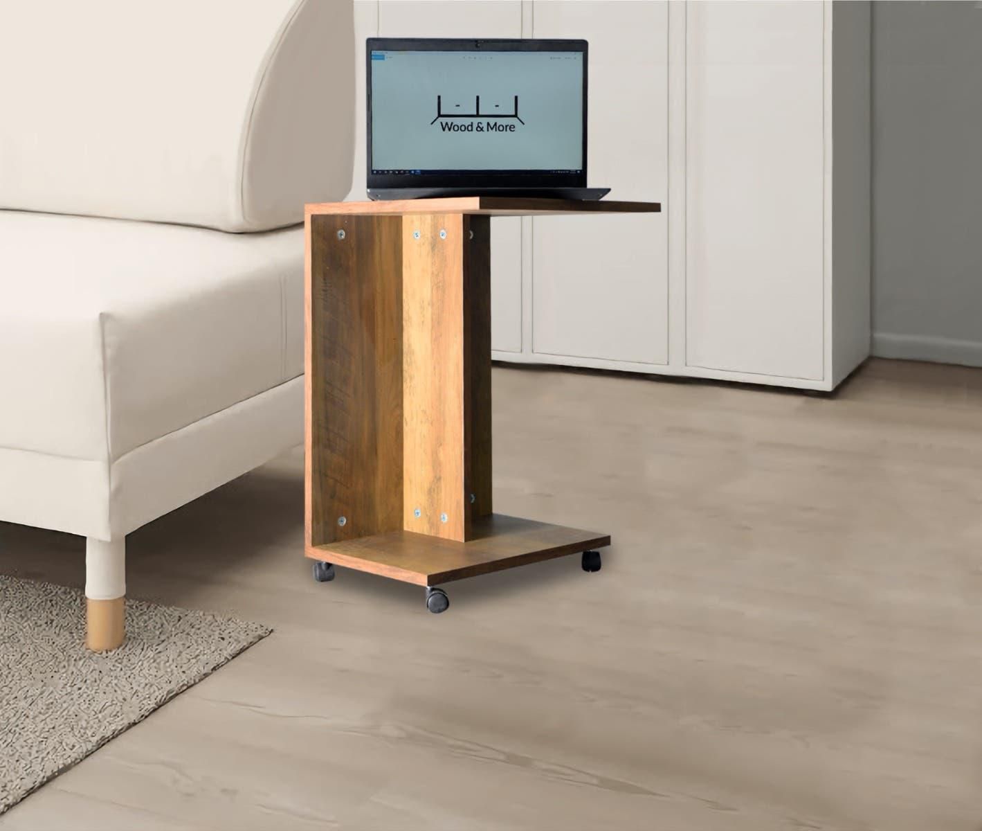 Get MDF Wood Side Table, 40×30×60 cm - Light Brown with best offers | Raneen.com