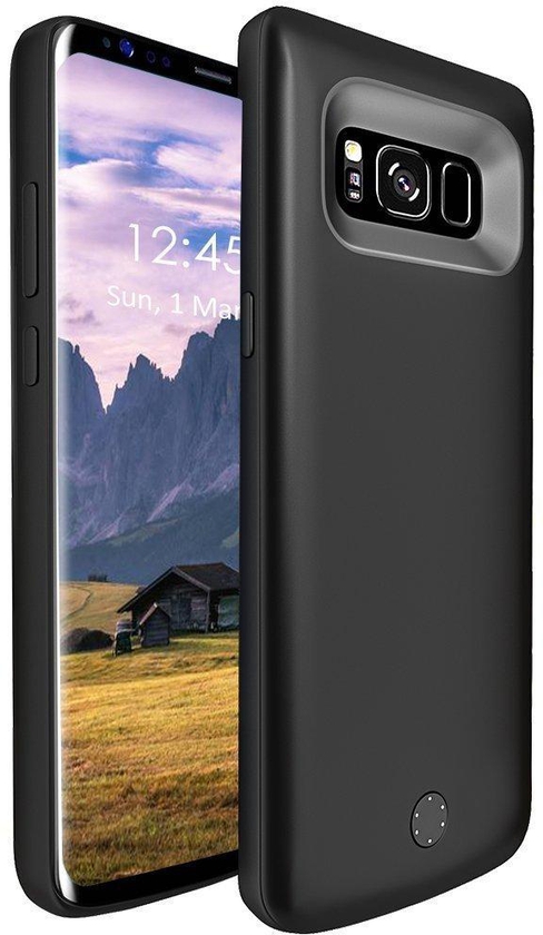 Bdotcom External Battery Case Power Bank compatible with Samsung Galaxy S8+ (Black)