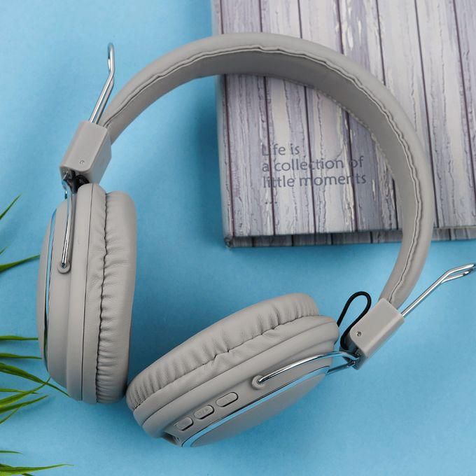 SODO (SD-1004) Wireless Bluetooth Headphones Clear Sound & Microphone - Grey/Silver