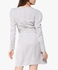 Grey Wrap-Style Mini Dress