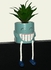Artificial Decorative Plant With Smiley Face Design Pot Blue/Green 13 x 13 x 8cm