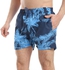 Pavone Palm Pattern Elastic Waist Swim Shorts - Shades of Blue