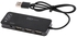 USB2.0 Hub 3Ports USB Sound Card 2 In 1 External Stereo Audio Black
