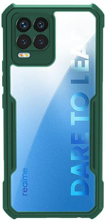 For Oppo Realme 8 / Realme 8 Pro Silicone Case Anti-shock Protector Camera Shockproof Corners - Clear & Green