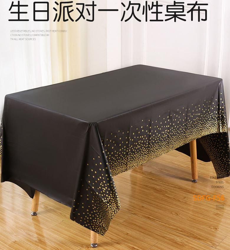 137*274cm Rose Gold/silver Dot Table Cover for Adult Happy Birthday