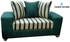 Green Colour And Cream Striped 2 Seater Sofa. (Delivery To Lagos Only)
