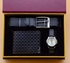 Fashion 3pcs Set Men's Gift Set Watch Men Black Leather Belt