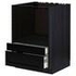 METOD Base cabinet f combi micro/drawers, white/Lerhyttan black stained, 60x60 cm - IKEA
