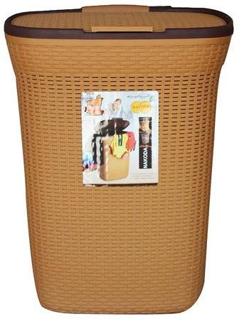 Laundry Basket With Lid Brown 57x43centimeter