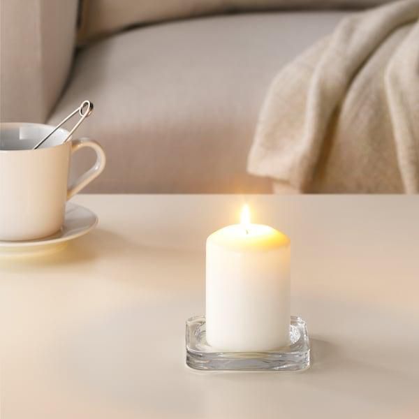 Unscented block candle, natural