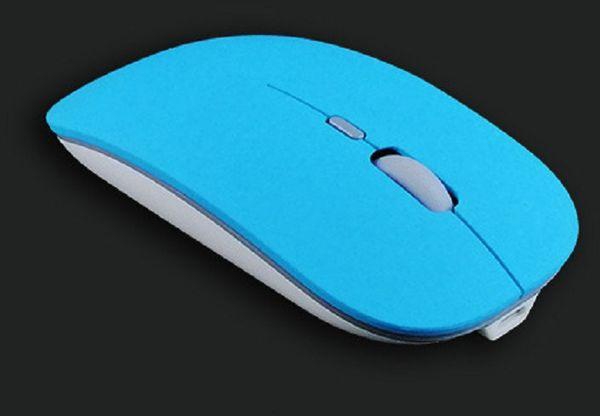(2.4G Matte Blue)New 2.4G Wireless Mouse + Bluetooth 5.0 Two- Mode Mouse 1 WEF