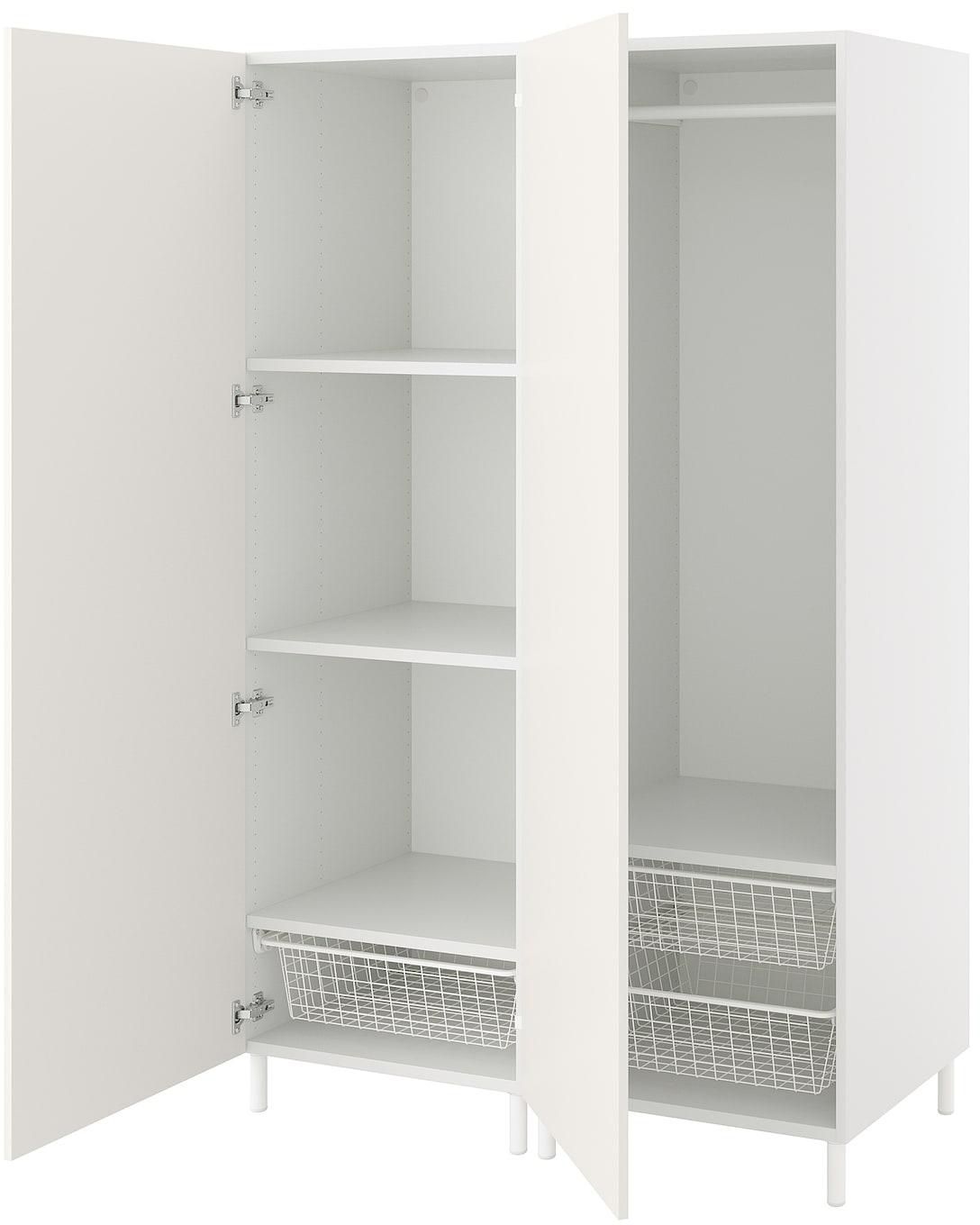 PLATSA Wardrobe with 2 doors - white/Fonnes white 120x57x191 cm
