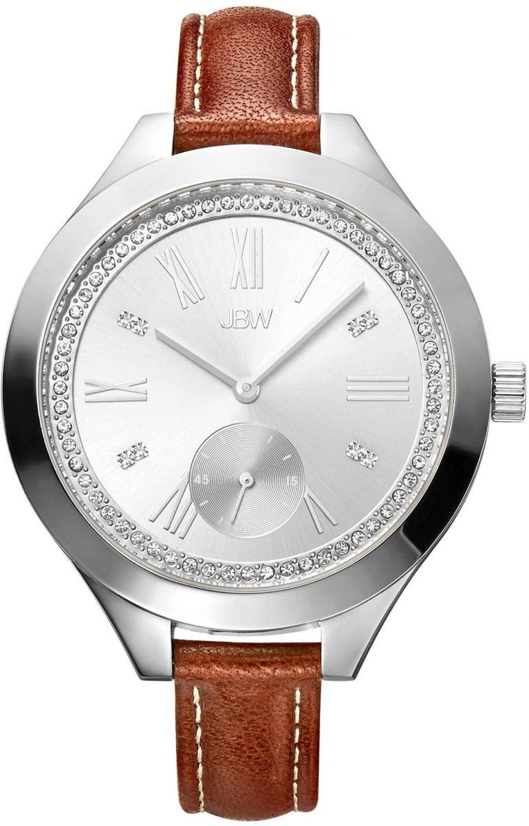 JBW Brown Leather Silver dial Chronograph for Women [J6309c]