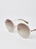 Women's Full Rim Metal Round Sunglasses - Lens Size: 58 mm