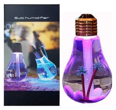USB Portable Desktop Bulb Air Humidifier, Ultrasonic Humidifier with On/Off 7 Color Changing LED Night Lights, 400ml USB Portable Mist Air Humidifier For Home, Office, Bedroom, Baby Room