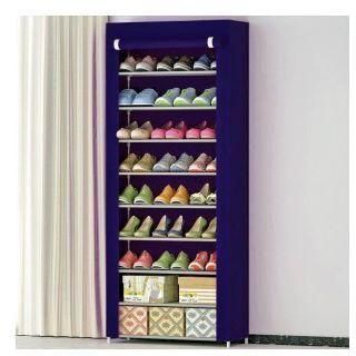 Decorated Free Standing Shoe Rack Organizer With Cover