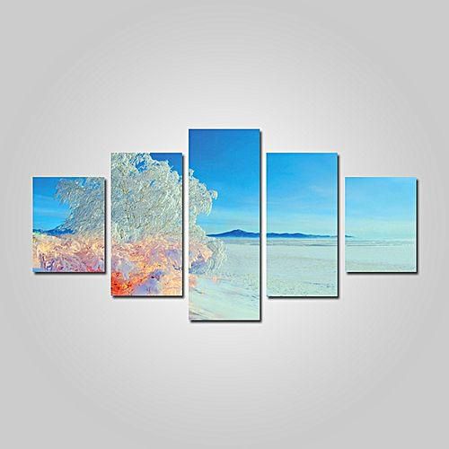 Generic God Painting Modern Unframed Prints High Definition Winter View Wall Art 5PCS-Colormix