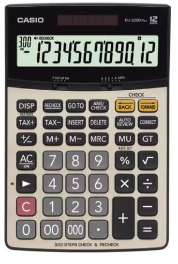 Casio Calculator Plus 12 Digits Silver DJ-220DPLUS-WA-DP