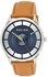 Police Burbank Analogue Silver Case, Blue Dial And Tan Leather Watch For Men - PL 15399JS-03
