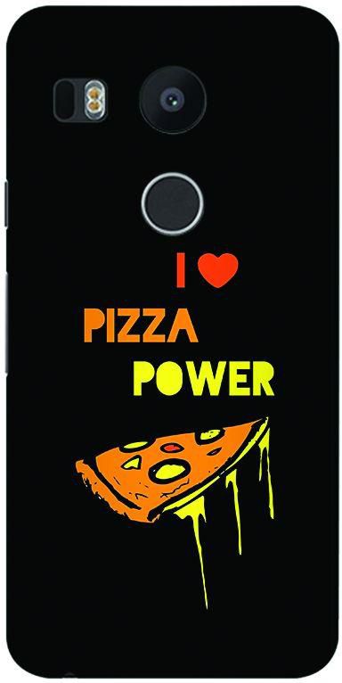 Stylizedd Google Nexus 5X Slim Snap Case Cover Matte Finish - I love Pizza (Black)