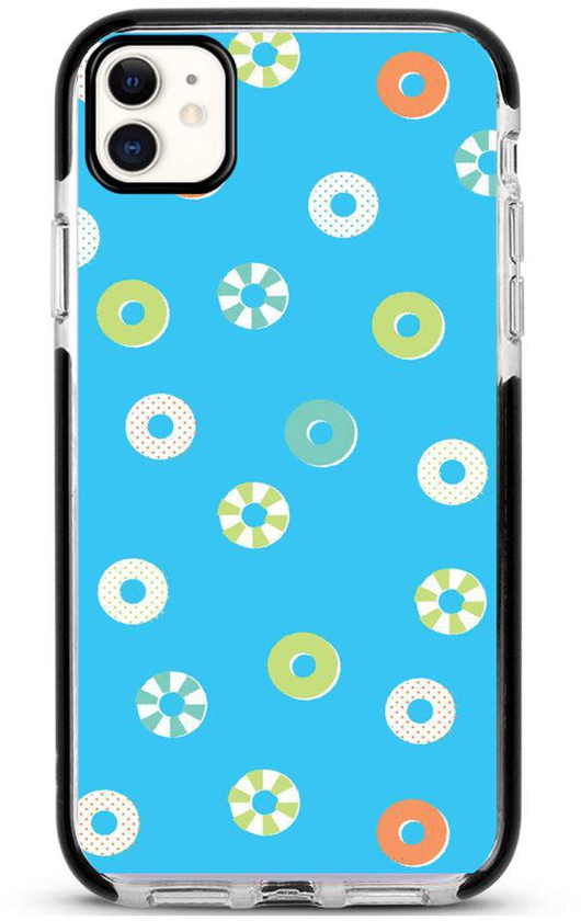Protective Case Cover For Apple iPhone 11 Loopy Hoops Full Print