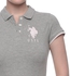 U.S. Polo Assn.  212500ZH1CK-LGPK Polo T-Shirt for Women - M, Gray/Light Pink/White