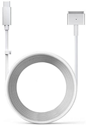 USB C to Magnetic T Tip Adapter Cable Cord, for MacBook Air Pro After 2012 Year A1436 A1465 A1466 MD760 MD761 MD711 White Color (Designed for 60w, fits 45W Mac-Book Power Supply)