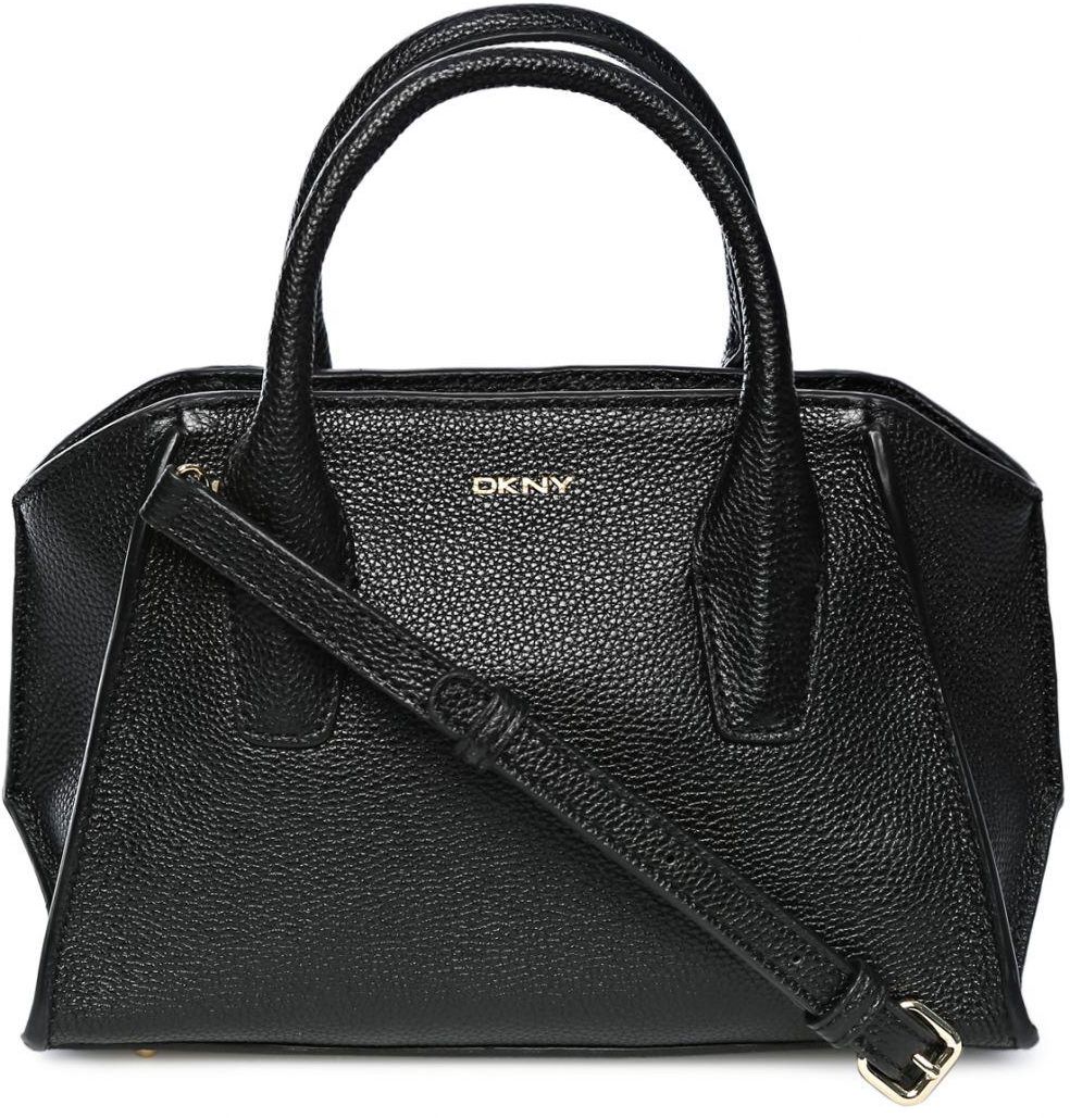 DKNY R1613601 001 Chelsea Vintage St Mini Satchel Bag for Women - Leather, Black