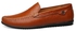 Tauntte Men Genuine Leather Moccassins Breathable Slip On Casual Shoes Fashion Loafers (Orange)